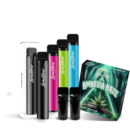 Vape Battery + 2 Pods Amnesia Vape Pens Lucky Hemp   