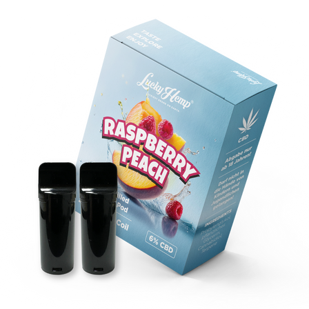 2x Pods Raspberry Peach Vape Pens Lucky Hemp