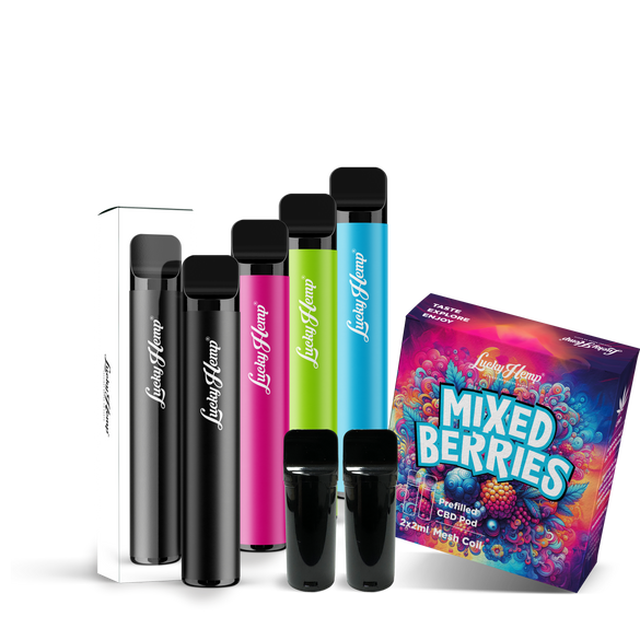 Vape Battery + 2 Pods Mixed Berries Vape Pens Lucky Hemp   